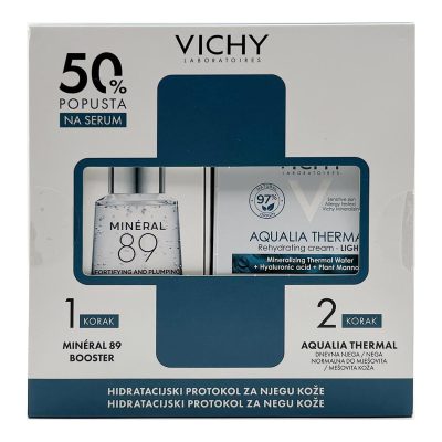 Vichy promo mineral 89 serum 50ml + aqualia light krema 50ml